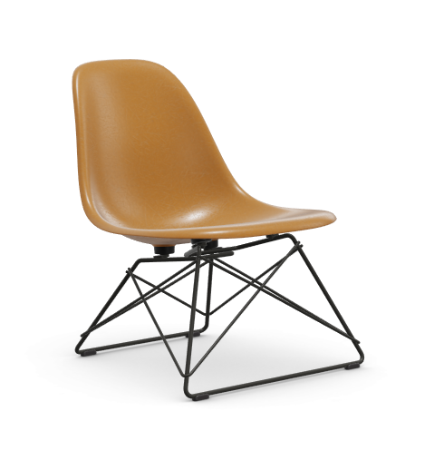 vitra Eames Fiberglass Side chair LSR - zwart - dark ochre