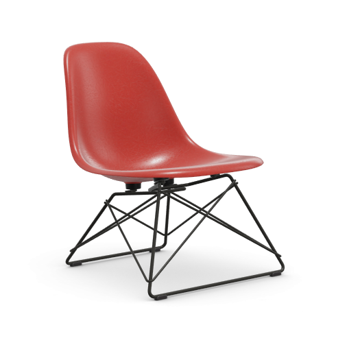 vitra Eames Fiberglass Side chair LSR - zwart - classic red