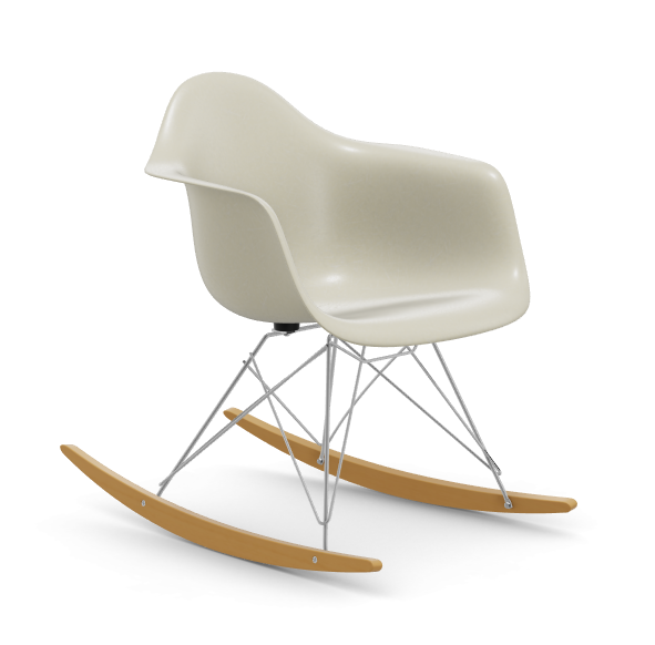 vitra Eames Fiberglass Armchair RAR - verchroomd - parchment - licht