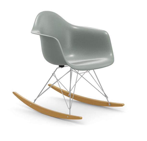 vitra Eames Fiberglass Armchair RAR - verchroomd - sea foam green - licht