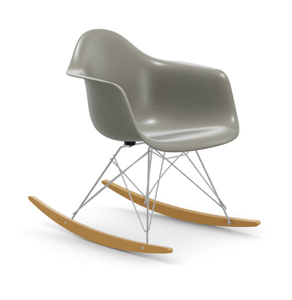 vitra Eames Fiberglass Armchair RAR - verchroomd - raw umber - licht