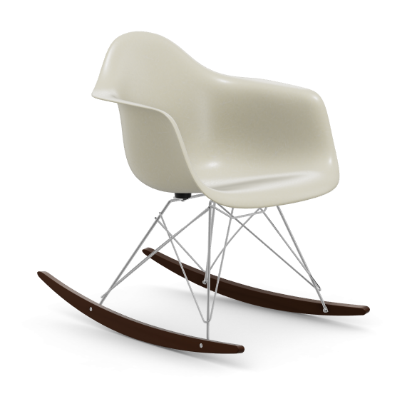 vitra Eames Fiberglass Armchair RAR - verchroomd - parchment - donker