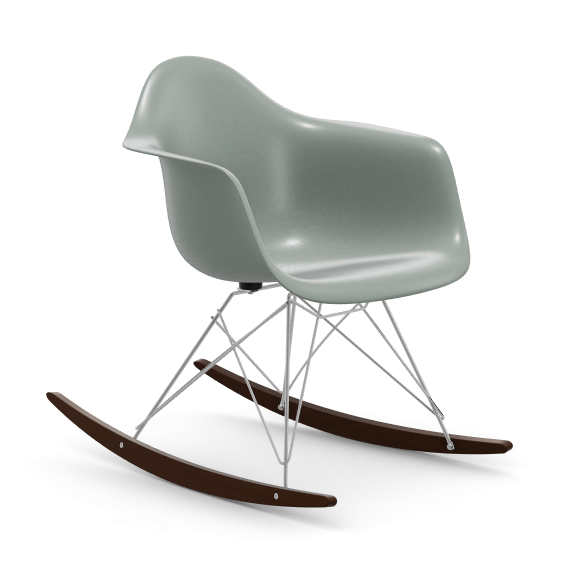 vitra Eames Fiberglass Armchair RAR - verchroomd - sea foam green - donker