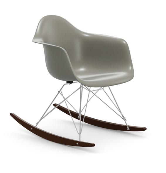 vitra Eames Fiberglass Armchair RAR - verchroomd - raw umber - donker