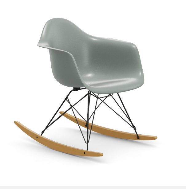 vitra Eames Fiberglass Armchair RAR - zwart - sea foam green - licht