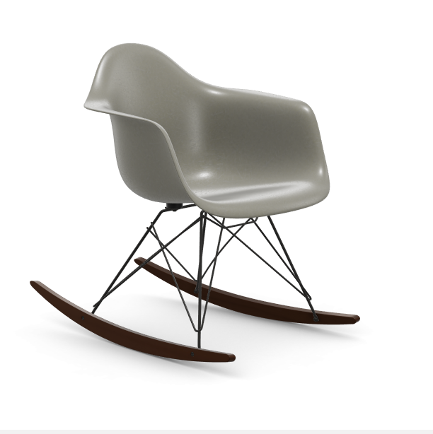 vitra Eames Fiberglass Armchair RAR - zwart - raw umber - donker