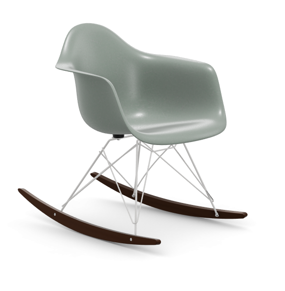 vitra Eames Fiberglass Armchair RAR - wit - sea foam green - donker