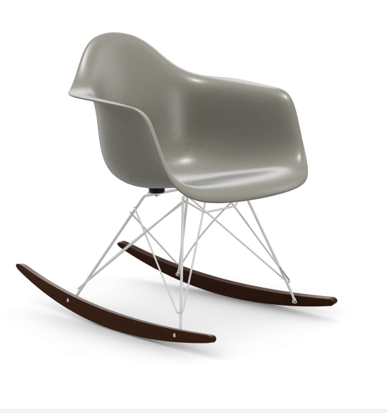 vitra Eames Fiberglass Armchair RAR - wit - raw umber - donker