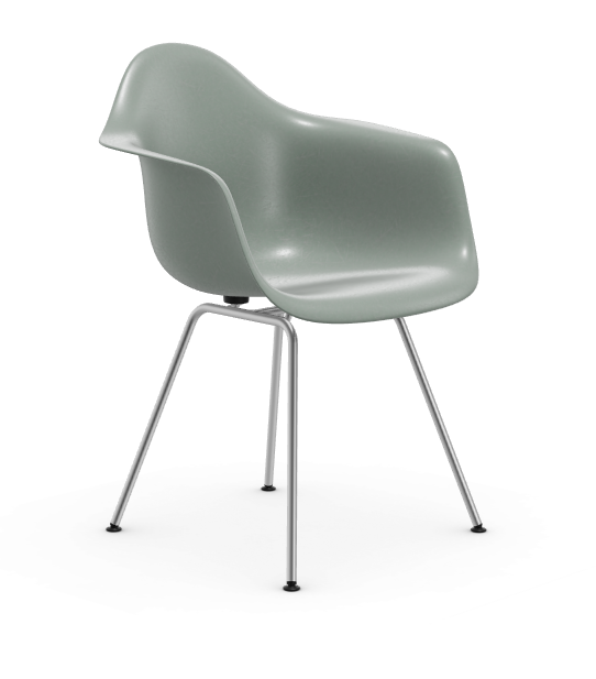 vitra Eames Fiberglass Armchair DAX - verchroomd - sea foam green