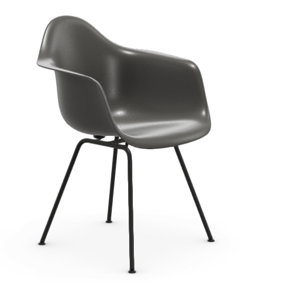 vitra Eames Fiberglass Armchair DAX - zwart - elephant hide grey