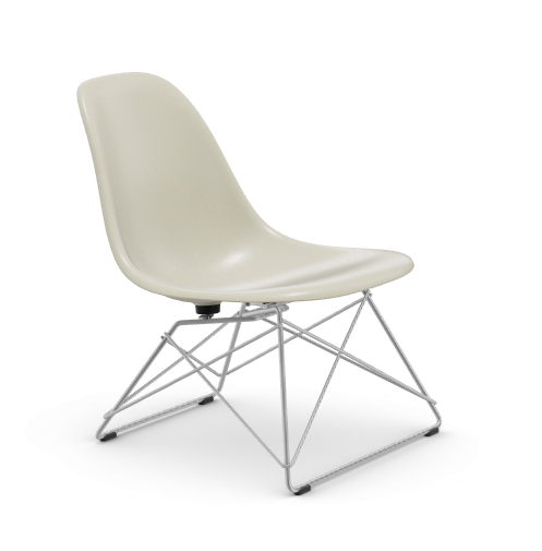 vitra Eames Fiberglass Side chair LSR - verchroomd - parchment