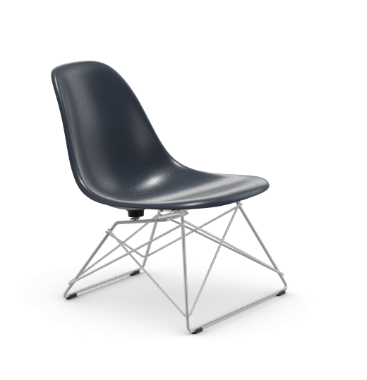 vitra Eames Fiberglass Side chair LSR - verchroomd - Navy Blue