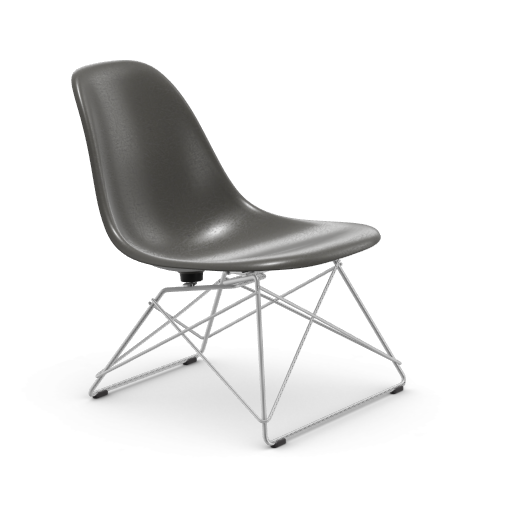 vitra Eames Fiberglass Side chair LSR - verchroomd - elephant hide grey