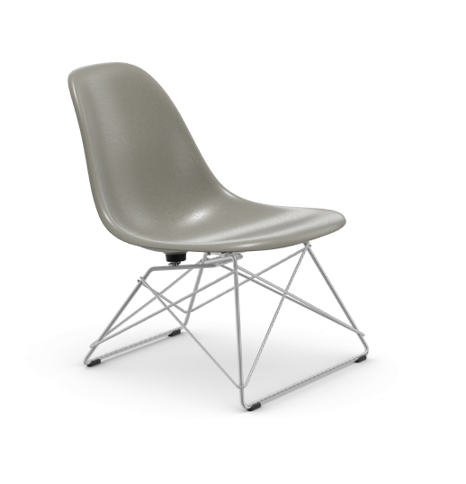 vitra Eames Fiberglass Side chair LSR - verchroomd - raw umber