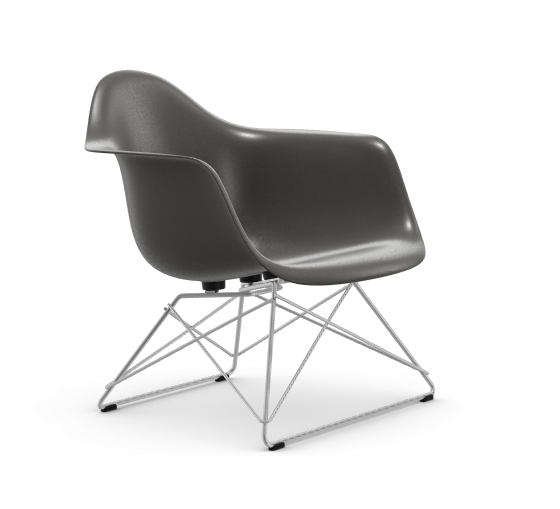 vitra Eames Fiberglass Armchair LAR - verchroomd - elephant hide grey