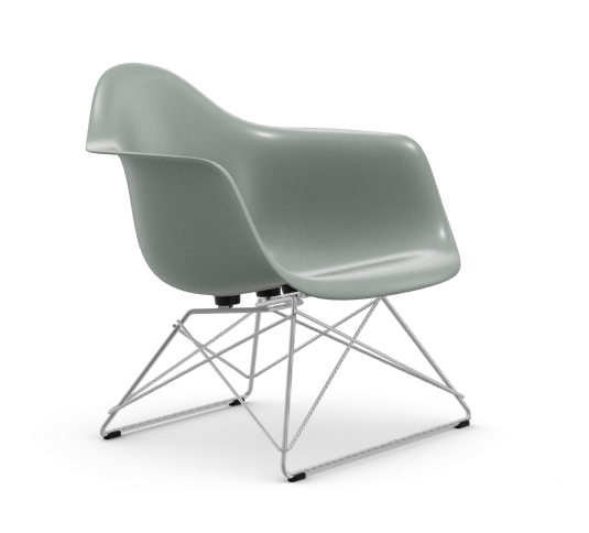 vitra Eames Fiberglass Armchair LAR - verchroomd - sea foam green