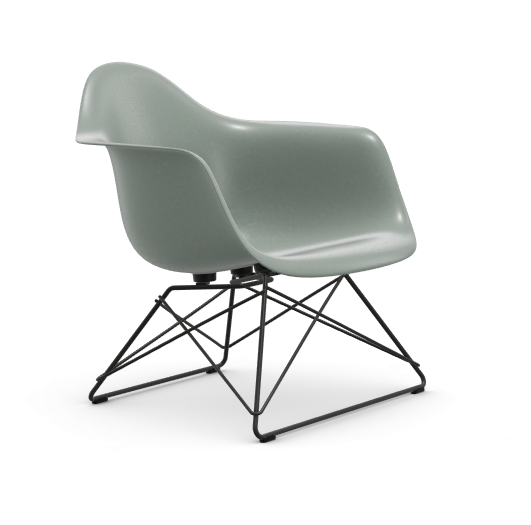 vitra Eames Fiberglass Armchair LAR - zwart - sea foam green