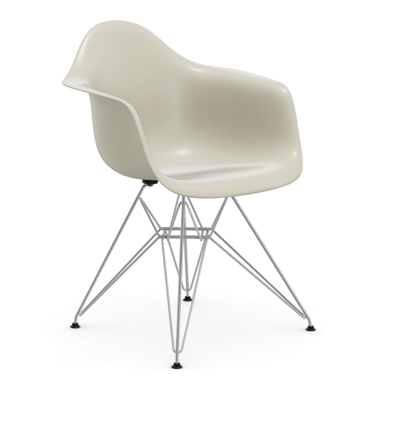 vitra Eames Fiberglass Armchair DAR - verchroomd - parchment