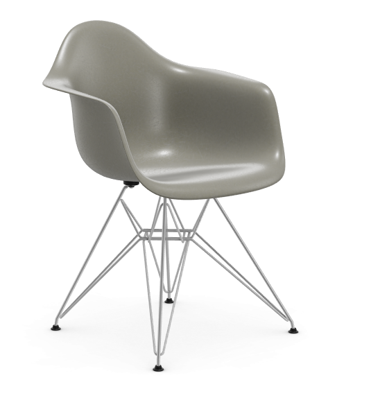 vitra Eames Fiberglass Armchair DAR - verchroomd - raw umber