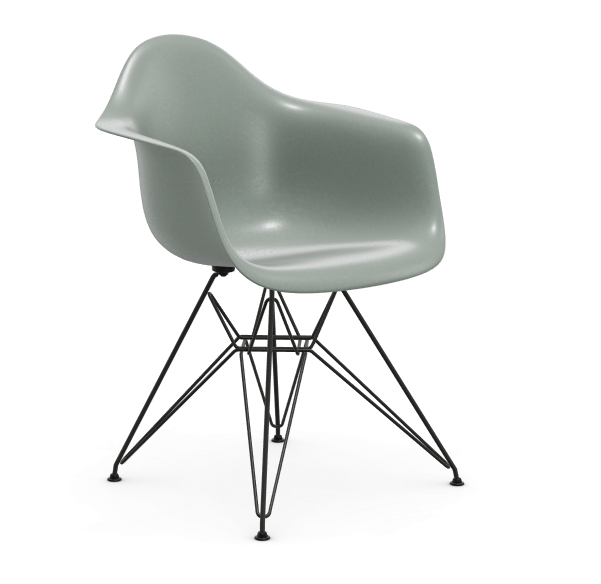 vitra Eames Fiberglass Armchair DAR - zwart - sea foam green