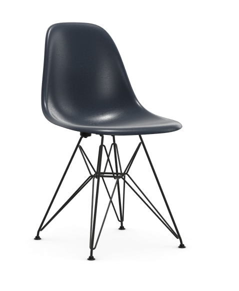 vitra Eames Fiberglass Side chair DSR - zwart - Navy Blue