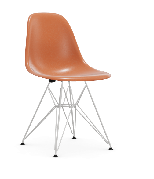 vitra Eames Fiberglass Side chair DSR - wit - red orange