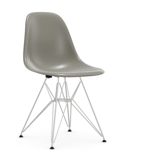 vitra Eames Fiberglass Side chair DSR - wit - raw umber