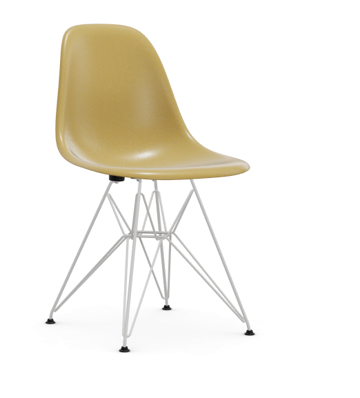 vitra Eames Fiberglass Side chair DSR - wit - light ochre