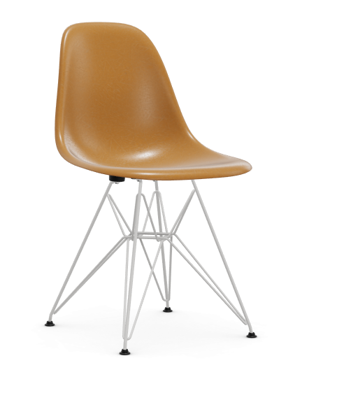 vitra Eames Fiberglass Side chair DSR - wit - dark ochre