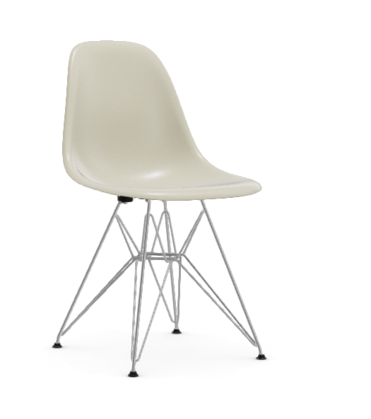 vitra Eames Fiberglass Side chair DSR - verchroomd - raw umber