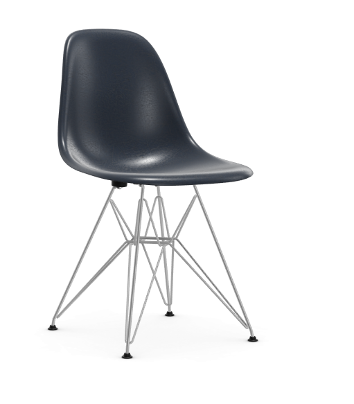 vitra Eames Fiberglass Side chair DSR - verchroomd - Navy Blue