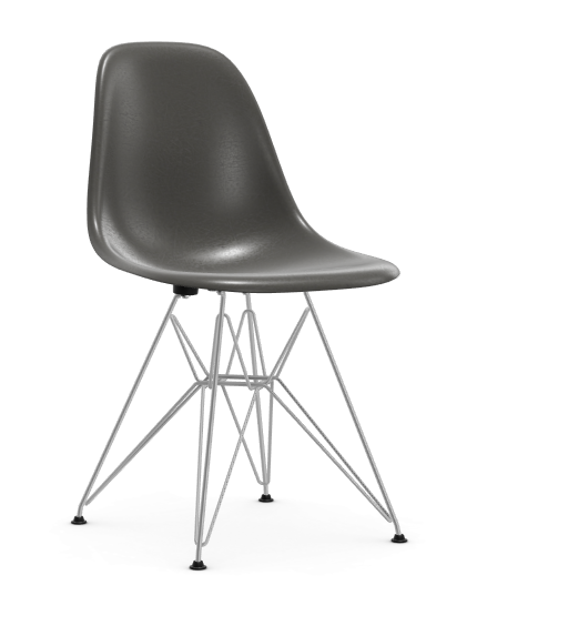 vitra Eames Fiberglass Side chair DSR - verchroomd - parchment