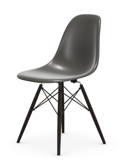 vitra Eames Fiberglass Side chair DSW - esdoorn zwart - elephant hide grey