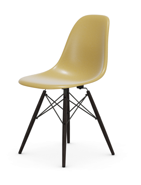 vitra Eames Fiberglass Side chair DSW - esdoorn zwart - light ochre