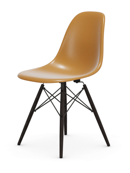 vitra Eames Fiberglass Side chair DSW - esdoorn zwart - dark ochre