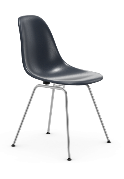 vitra Eames Fiberglass Side chair DSX - verchroomd - Navy Blue