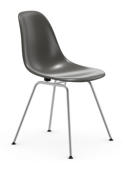 vitra Eames Fiberglass Side chair DSX - verchroomd - elephant hide grey