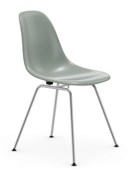 vitra Eames Fiberglass Side chair DSX - verchroomd - sea foam green