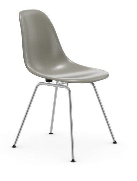 vitra Eames Fiberglass Side chair DSX - verchroomd - raw umber