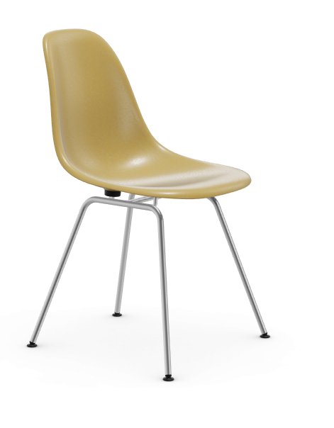 vitra Eames Fiberglass Side chair DSX - verchroomd - light ochre