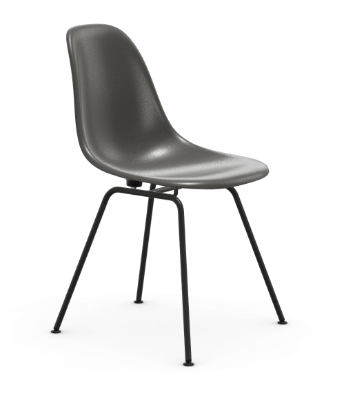 vitra Eames Fiberglass Side chair DSX - zwart - elephant hide grey