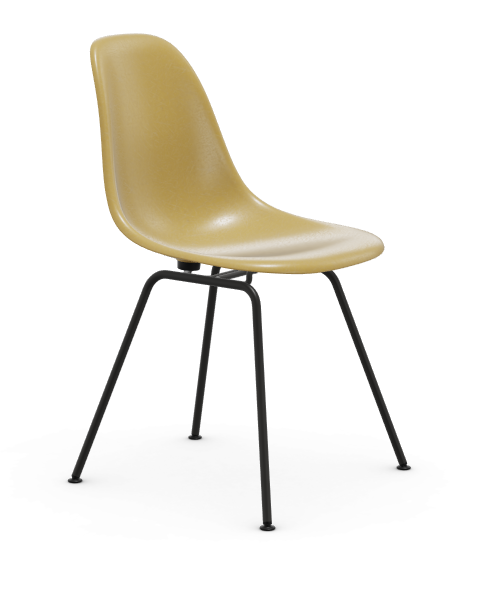 vitra Eames Fiberglass Side chair DSX - zwart - light ochre