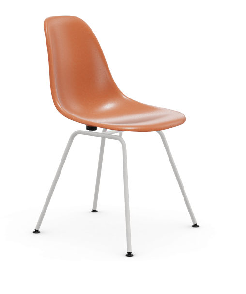 vitra Eames Fiberglass Side chair DSX - wit - red orange