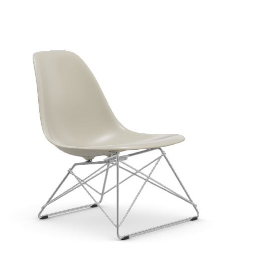 vitra Eames Plastic Side chair LSR RE - verchroomd - pebble RE