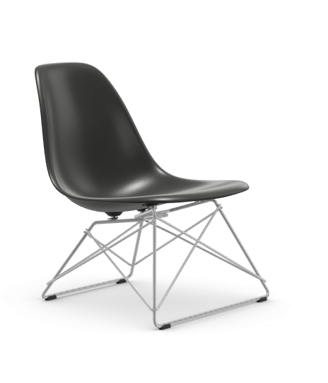 vitra Eames Plastic Side chair LSR RE - verchroomd - deep black RE