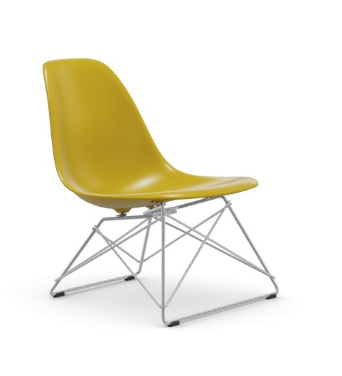 vitra Eames Plastic Side chair LSR RE - verchroomd - mustard RE