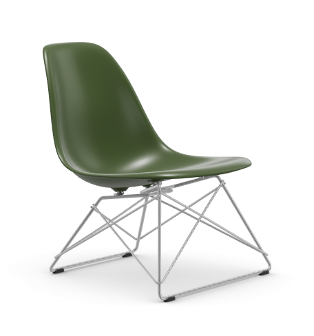 vitra Eames Plastic Side chair LSR RE - verchroomd - forest green RE