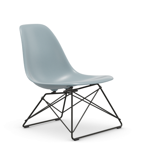 vitra Eames Plastic Side chair LSR RE - zwart - ice grey RE