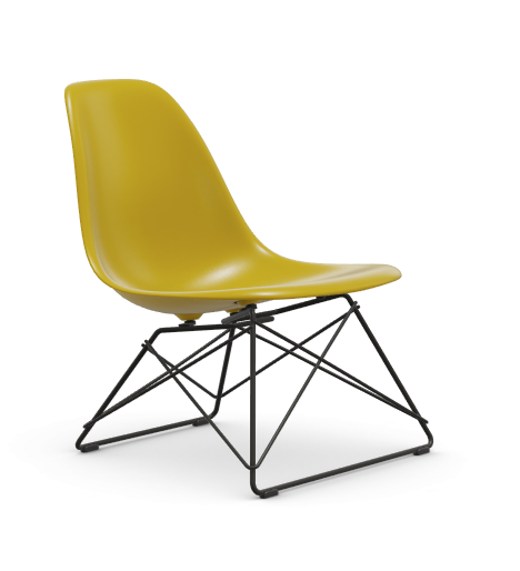 vitra Eames Plastic Side chair LSR RE - zwart - mustard RE