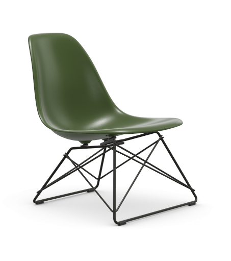 vitra Eames Plastic Side chair LSR RE - zwart - forest green RE